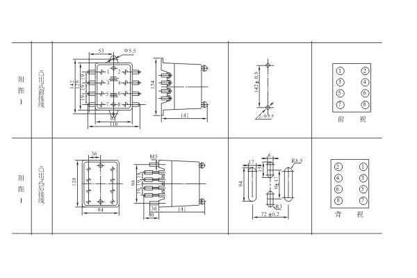 SSJ8-22E繼電器的技術(shù)參數(shù)及開(kāi)孔尺寸